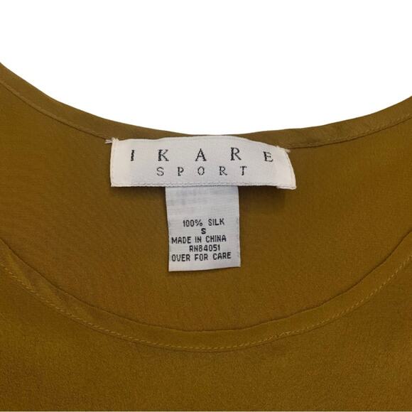 Ikare Sport Ochre Gold Yellow Sleeveless Silk Blouse Small Tank Top Goldenrod - Picture 4 of 9